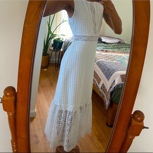 Chelsea & violet long White bohemian wedding dress bachelorette dress